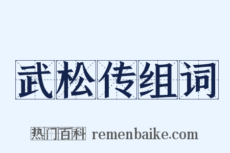武松传组词是什么意思的图片